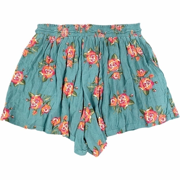 Matilda Jane Womens Medium Long Walks Shorts Floral Pull On Green Pink 27698B - Picture 8 of 16
